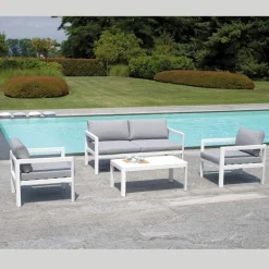 Viadurini in the Garden Metallsessel-2 Gartenstühle aus Aluminium und Polyesterkissen - Mickey Mouse