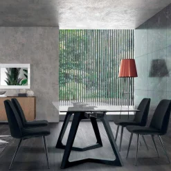 Viadurini Living Moderne Stühle-4 gepolsterte Esszimmerstühle mit Samtbezug, hergestellt in Italien – Granella