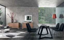 Viadurini Living Moderne Stühle-4 gepolsterte Esszimmerstühle mit Samtbezug, hergestellt in Italien – Granella