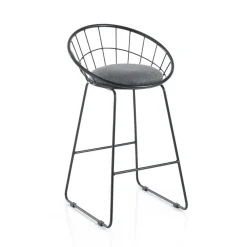 Viadurini Living Küchenhocker-2 gepolsterte Hocker und Stahlkonstruktion in verschiedenen Ausführungen – Torio