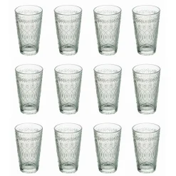 Viadurini Kitchen Gläser Set-12 Getränkegläser aus dekoriertem transparentem Glas für Getränke - Marokkobisch
