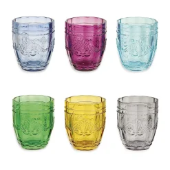 Viadurini Kitchen Gläser Set-12 Gläser 235 ml aus farbiger Glaspaste mit Arabesken-Dekor - Arabisch