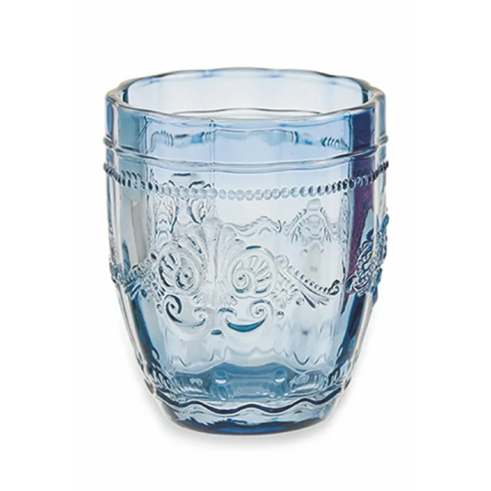 Viadurini Kitchen Gläser Set-12 Gläser 235 ml aus farbiger Glaspaste mit Arabesken-Dekor - Arabisch