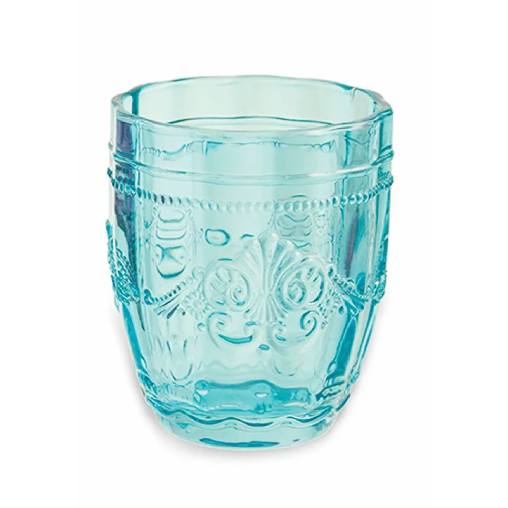 Viadurini Kitchen Gläser Set-12 Gläser 235 ml aus farbiger Glaspaste mit Arabesken-Dekor - Arabisch