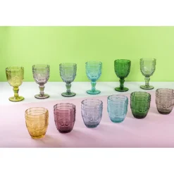 Viadurini Kitchen Gläser Set-12 Gläser 235 ml aus farbiger Glaspaste mit Arabesken-Dekor - Arabisch
