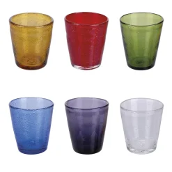 Viadurini Kitchen Gläser Set-12 Gläser 330 ml aus Glas in verschiedenen Farben - Brosche