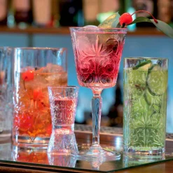 Viadurini Kitchen Italienisches Kristallgeschirr-12 Gläser für Wasser-, Getränke- oder Cocktaildesign in dekoriertem Öko-Kristall - Destino