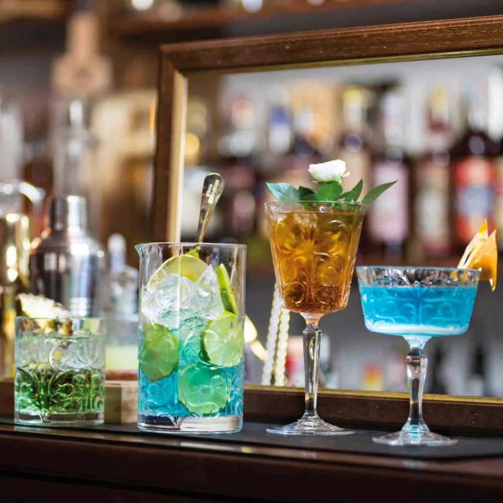 Viadurini Kitchen Italienisches Kristallgeschirr-12 Gläser für Wasser-, Getränke- oder Cocktaildesign in dekoriertem Öko-Kristall - Destino