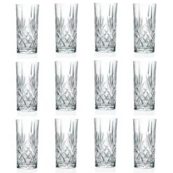 Viadurini Kitchen Italienisches Kristallgeschirr-12 Gläser, High Tumbler, Highball für Cocktail in Eco Crystal - Cantabile