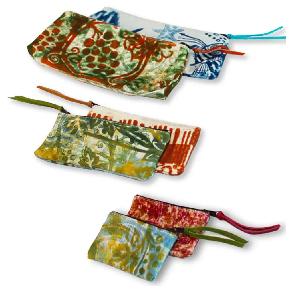 Viadurini by Marchi 1633 Italienische Mode-3 handbedruckte einteilige Baumwollkupplungen - Viadurini von Marchi