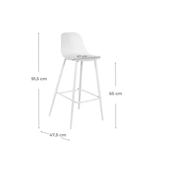 Viadurini Living Küchenhocker-2 Hocker aus Polypropylen und Metallstruktur mit Fußstütze - Engel