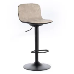 Viadurini Living Küchenhocker-2 Hocker mit Gasfeder, Sitz aus Mikrofaser und Metall – Adonis