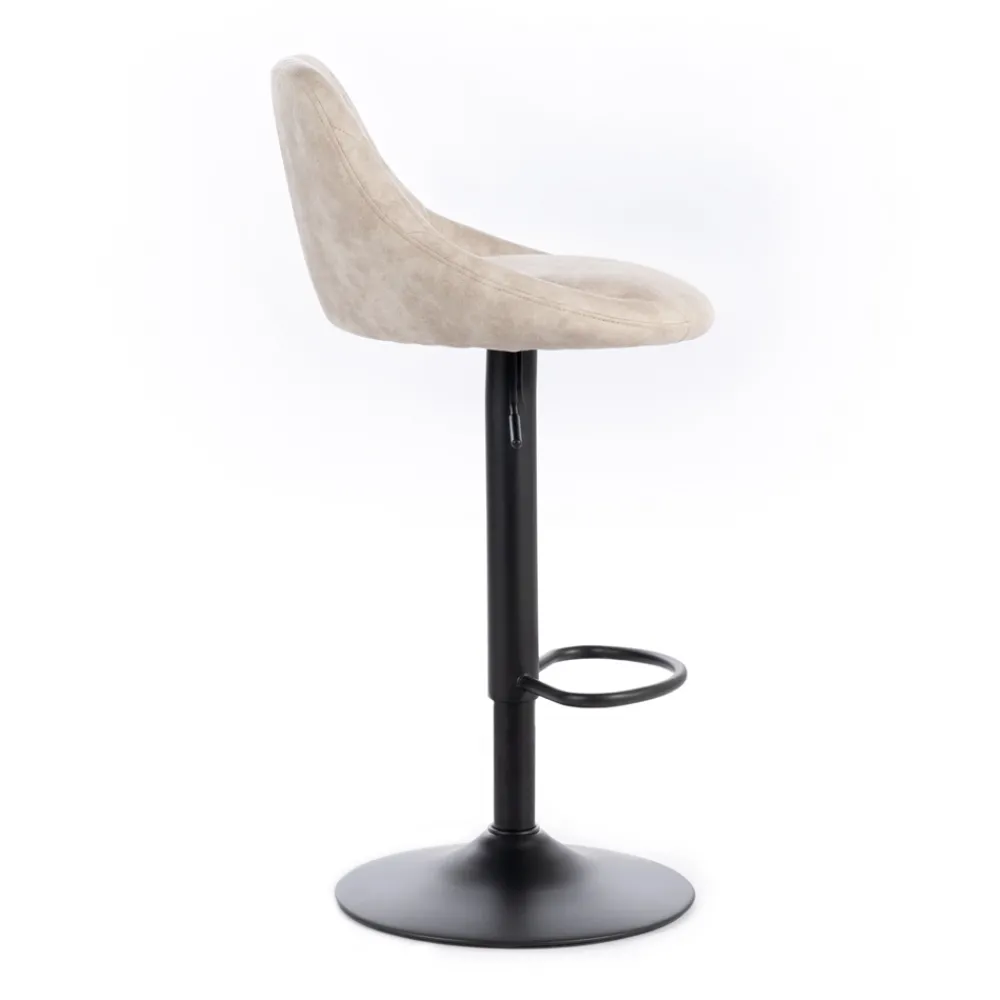 Viadurini Living Küchenhocker-2 Hocker mit Gaslift, Mikrofasersitz und Metallstruktur - Abbey