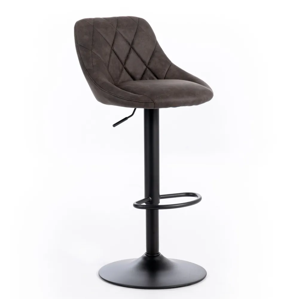 Viadurini Living Küchenhocker-2 Hocker mit Gaslift, Mikrofasersitz und Metallstruktur - Abbey