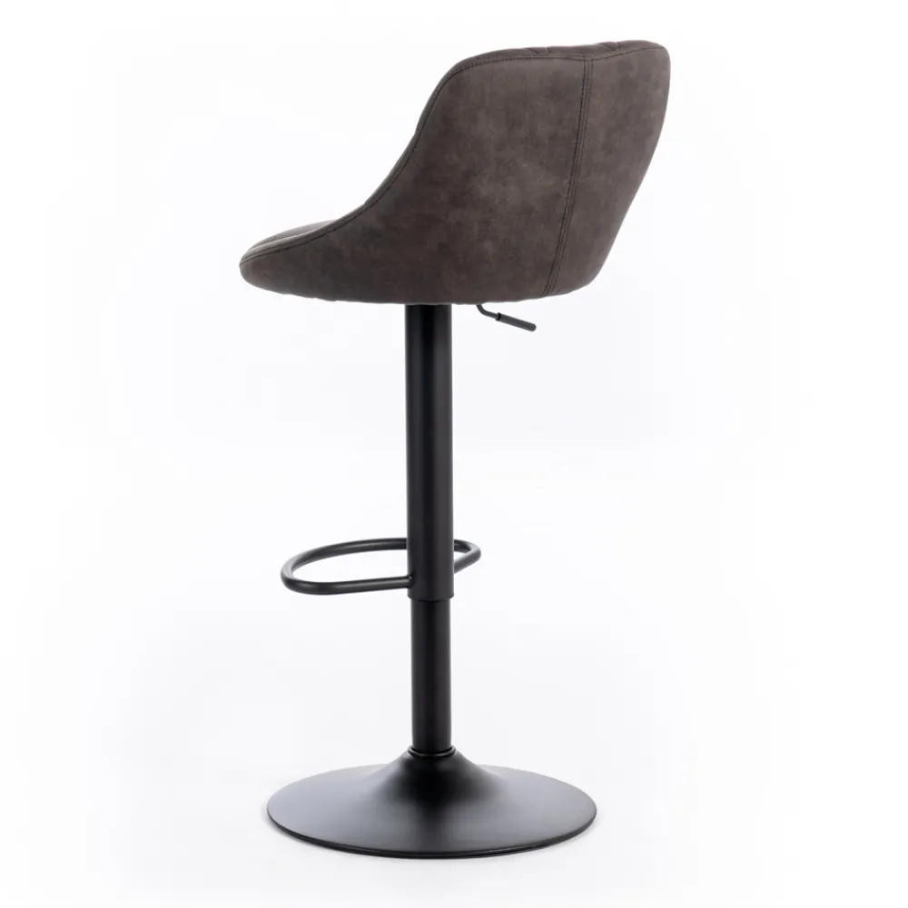 Viadurini Living Küchenhocker-2 Hocker mit Gaslift, Mikrofasersitz und Metallstruktur - Abbey