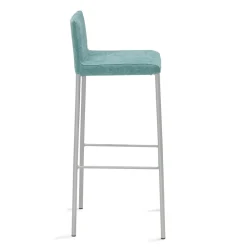 Viadurini Living Küchenhocker-2 Hocker mit niedriger Rückenlehne aus Sky-Stoff, hergestellt in Italien – Delfino