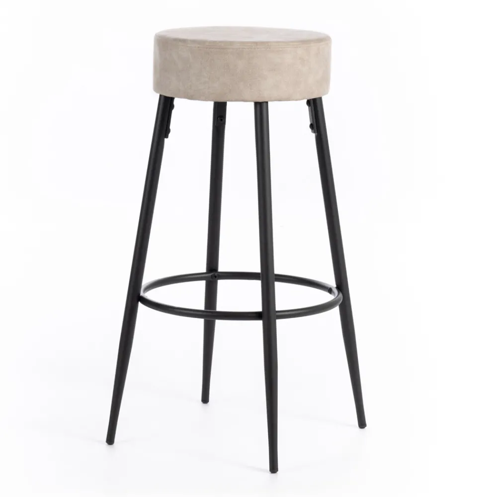 Viadurini Living Küchenhocker-2 Hocker mit Sitz aus Mikrofaserstoff und Metallstruktur - Ronik