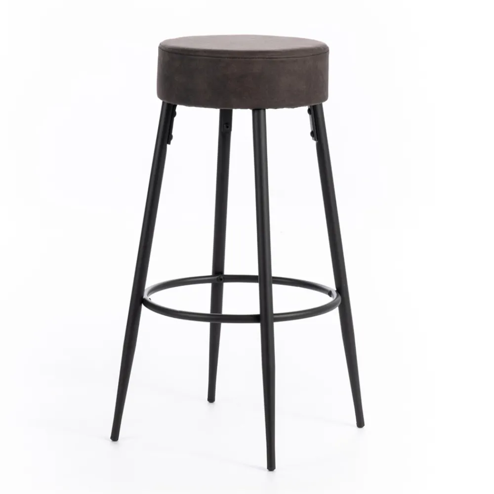 Viadurini Living Küchenhocker-2 Hocker mit Sitz aus Mikrofaserstoff und Metallstruktur - Ronik