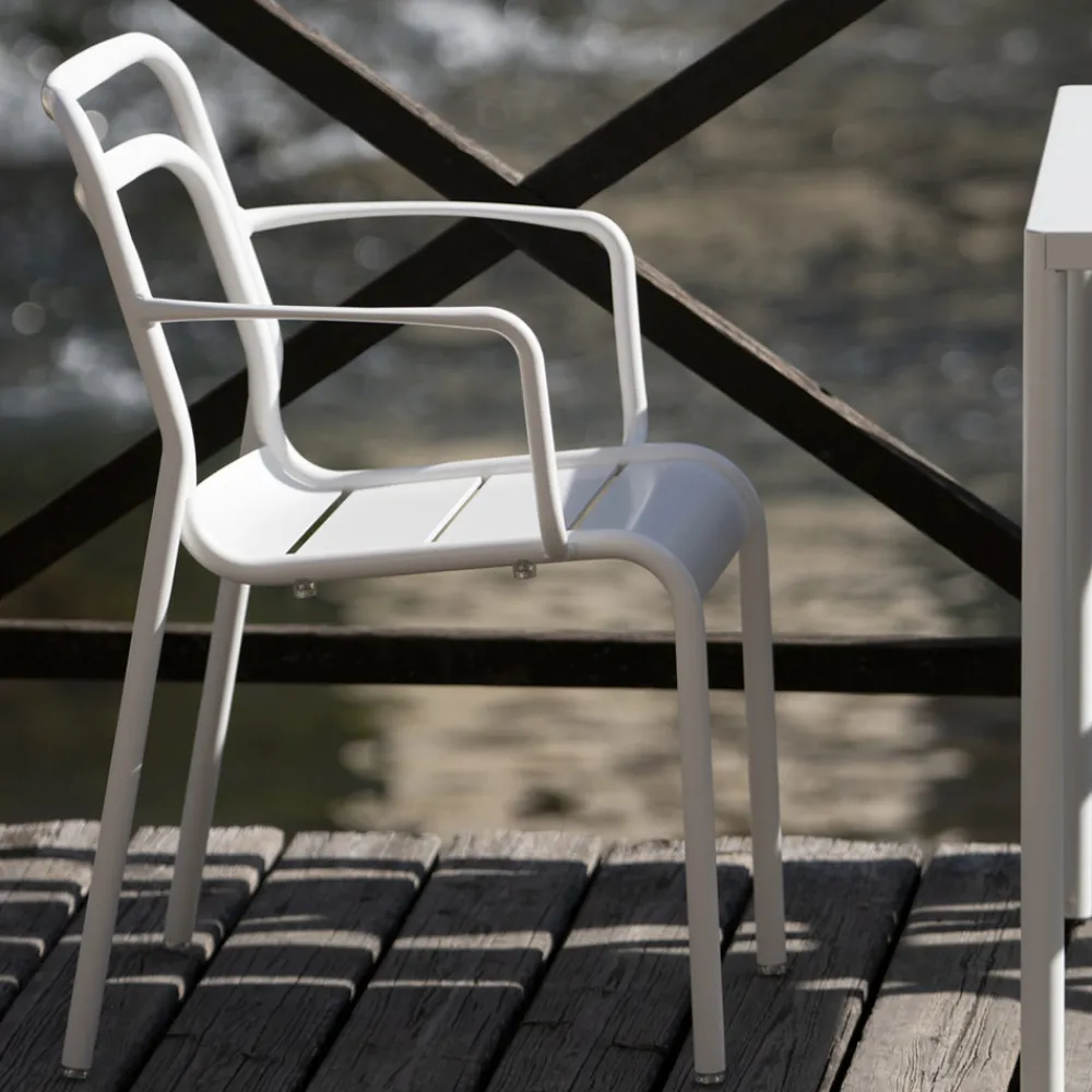 Viadurini in the Garden Metallsessel-2 Innen- und Außensessel aus 100 % recyceltem Aluminium in verschiedenen Farben – Getränk