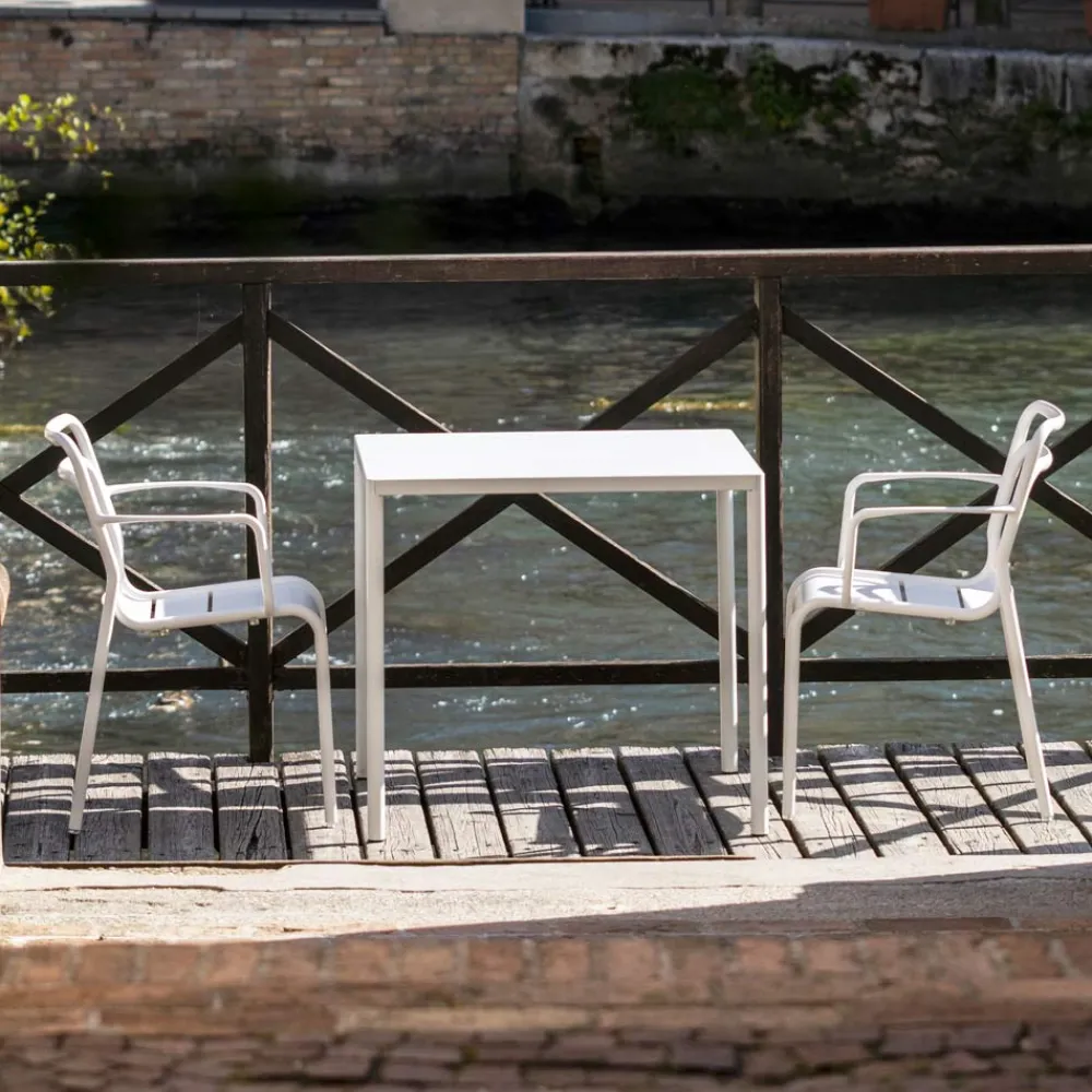 Viadurini in the Garden Metallsessel-2 Innen- und Außensessel aus 100 % recyceltem Aluminium in verschiedenen Farben – Getränk