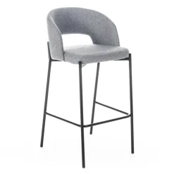 Viadurini Living Küchenhocker-2 Innenhocker mit Sitz und Rückenlehne aus Stoff und Metallbeinen – Strand