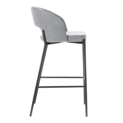 Viadurini Living Küchenhocker-2 Innenhocker mit Sitz und Rückenlehne aus Stoff und Metallbeinen – Strand