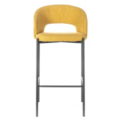 Viadurini Living Küchenhocker-2 Innenhocker mit Sitz und Rückenlehne aus Stoff und Metallbeinen – Strand