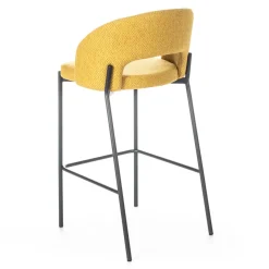 Viadurini Living Küchenhocker-2 Innenhocker mit Sitz und Rückenlehne aus Stoff und Metallbeinen – Strand