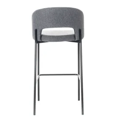 Viadurini Living Küchenhocker-2 Innenhocker mit Sitz und Rückenlehne aus Stoff und Metallbeinen – Strand