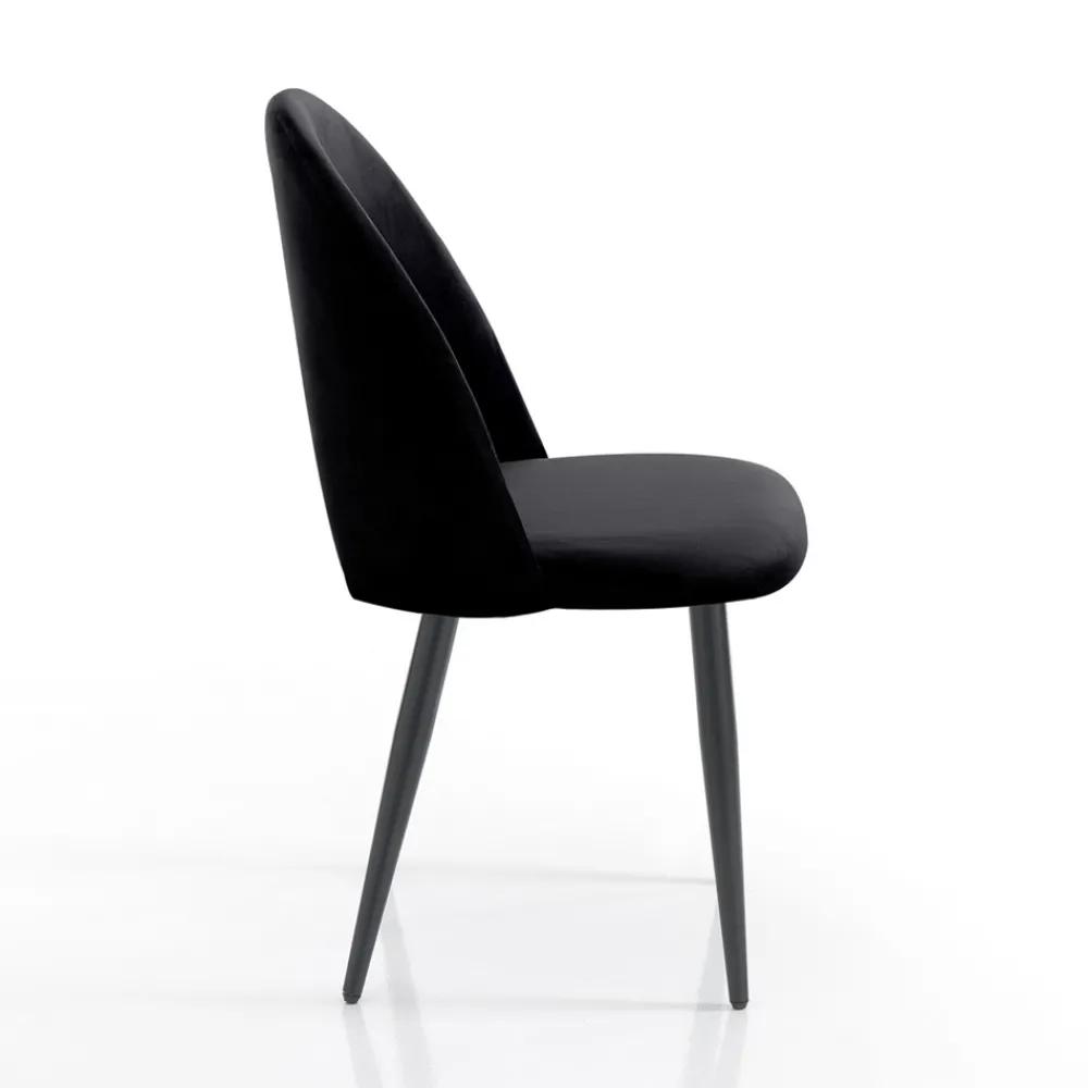 Viadurini Living Moderne Stühle-4 Innenstühle aus Stoff mit Samteffekt in verschiedenen Farben - Corvina