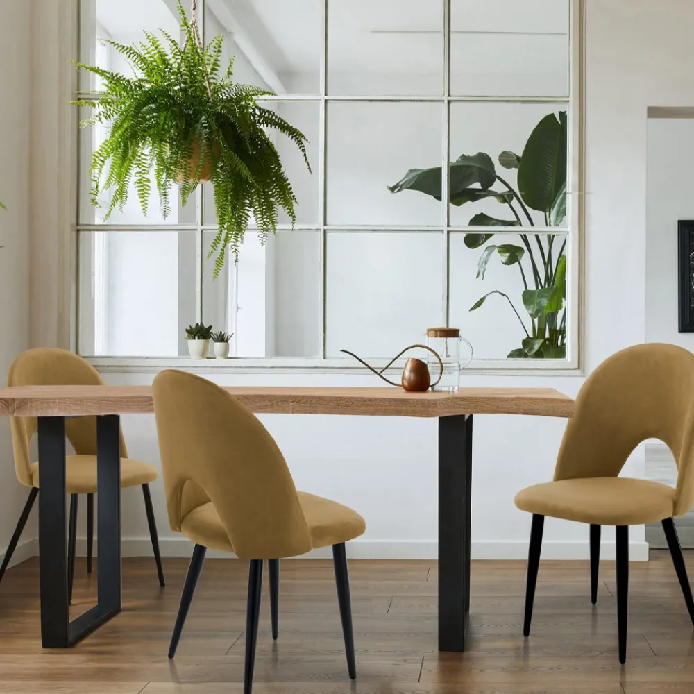 Viadurini Living Moderne Stühle-4 Innenstühle aus Stoff mit Samteffekt in verschiedenen Farben - Corvina