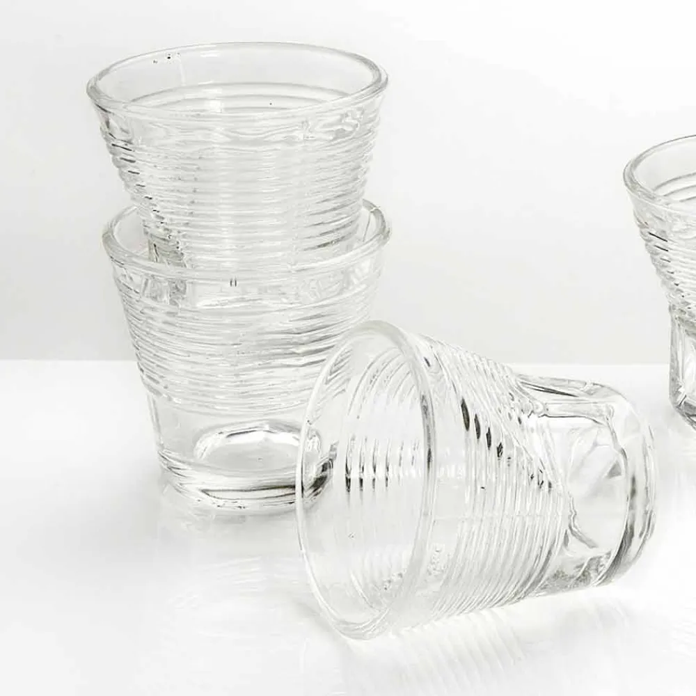 Viadurini Kitchen Gläser Set-12 Kaffeetassen zerknittertes farbiges Designglas - Sarabi