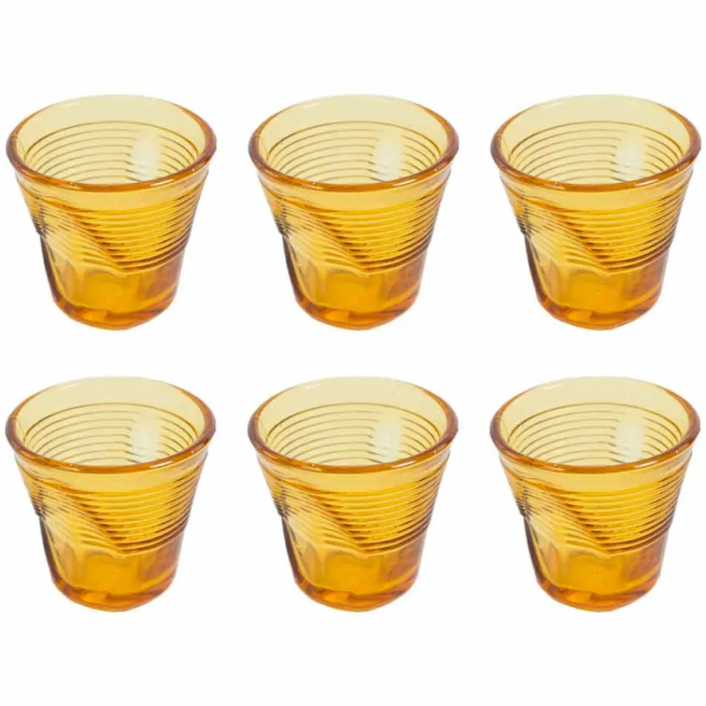 Viadurini Kitchen Gläser Set-12 Kaffeetassen zerknittertes farbiges Designglas - Sarabi