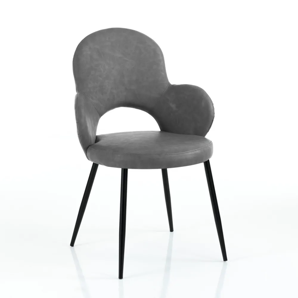 Viadurini Living Moderne Stühle-4 Kunstlederstühle in verschiedenen Ausführungen – Amaranth