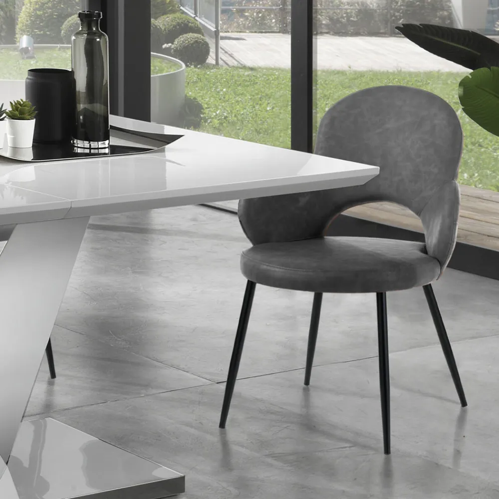 Viadurini Living Moderne Stühle-4 Kunstlederstühle in verschiedenen Ausführungen – Amaranth