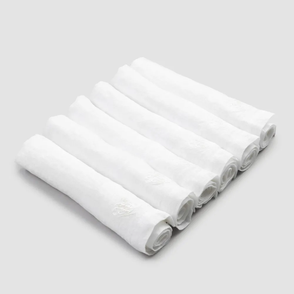 Viadurini Textile Servietten-6 leichte Leinenservietten mit hochwertiger Luxusdekoration - Virtu