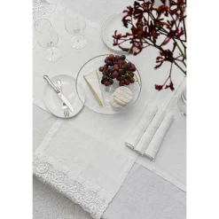 Viadurini Textile Servietten-6 leichte Leinenservietten mit hochwertiger Luxusdekoration - Virtu