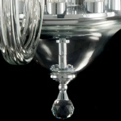 Viadurini Lighting Klassische Kronleuchter-8 Lichter Glas Design Kronleuchter mit Ivy Kristall Dekorationen