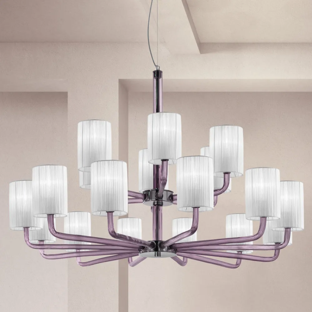 Viadurini Lighting Moderne Kronleuchter-18 Lichter Handgefertigter Kronleuchter aus venezianischem Glas Made in Italy - Graham