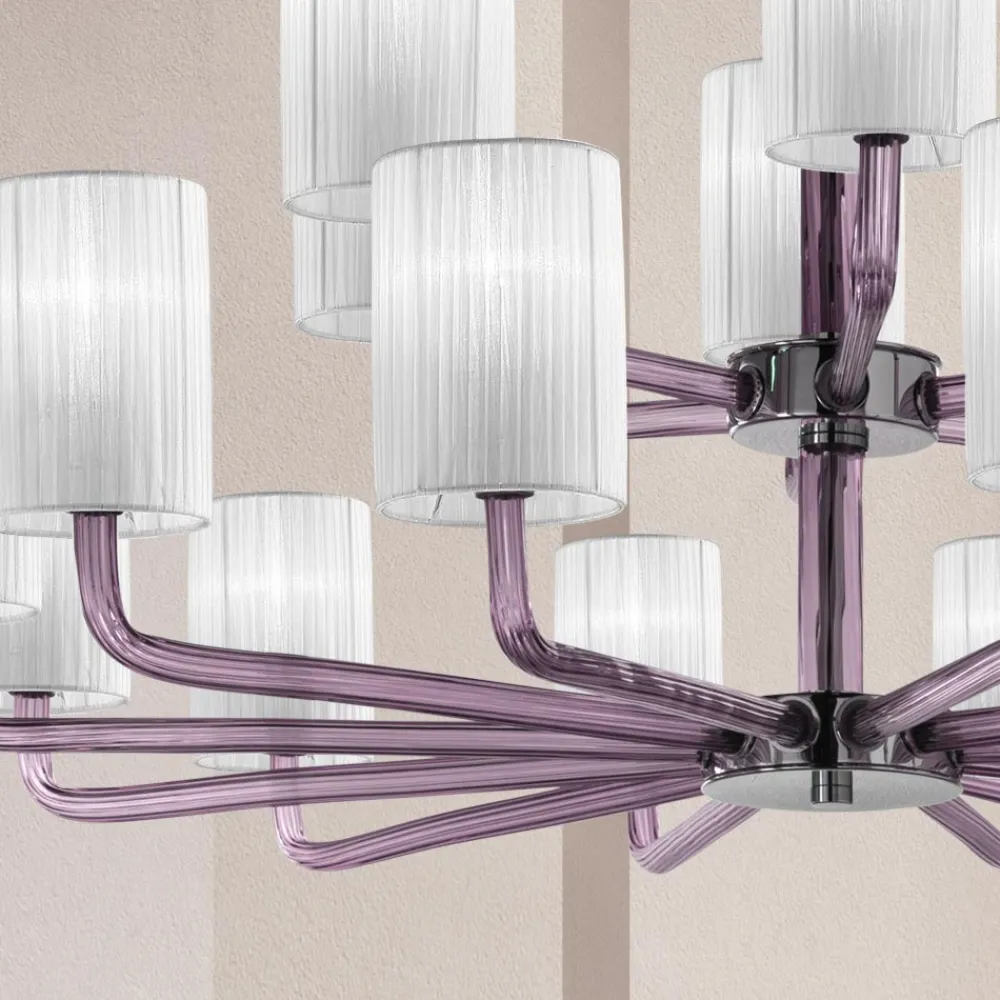 Viadurini Lighting Moderne Kronleuchter-18 Lichter Handgefertigter Kronleuchter aus venezianischem Glas Made in Italy - Graham