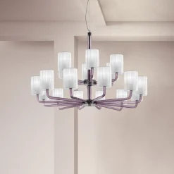 Viadurini Lighting Moderne Kronleuchter-18 Lichter Handgefertigter Kronleuchter aus venezianischem Glas Made in Italy - Graham
