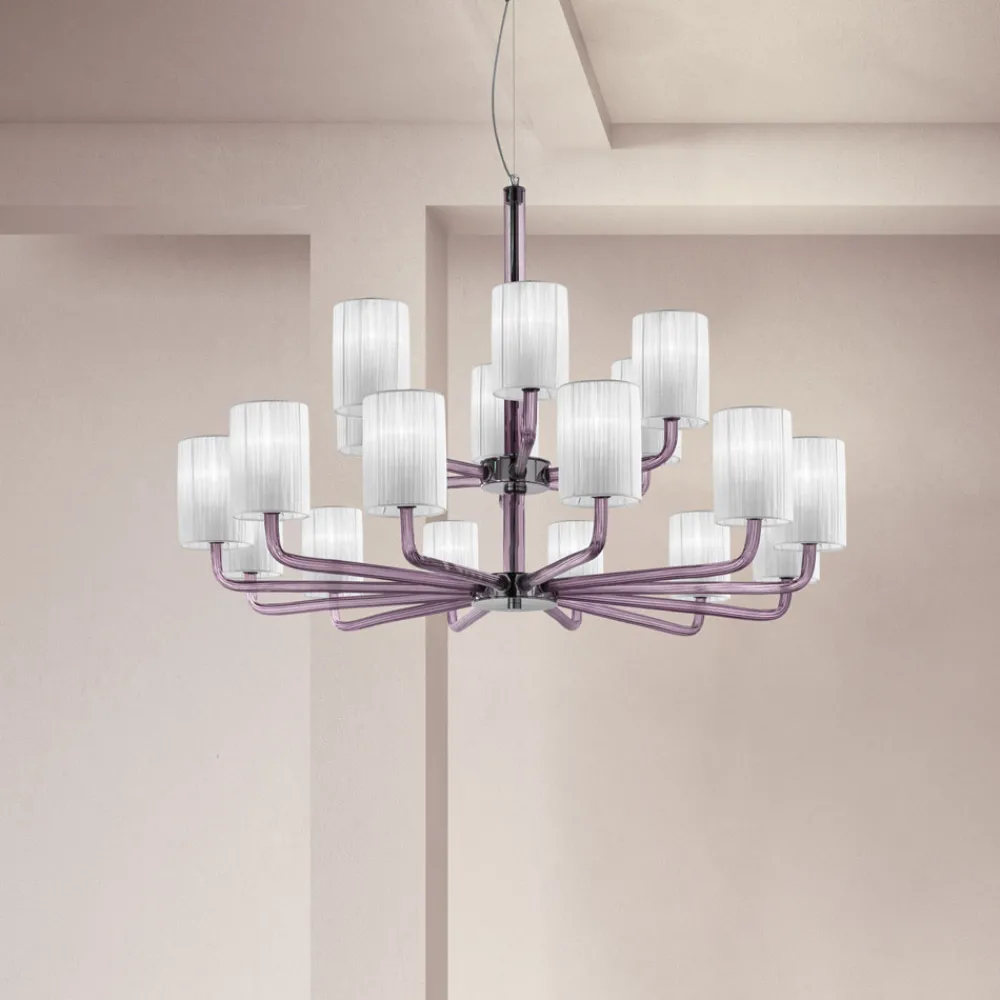 Viadurini Lighting Moderne Kronleuchter-18 Lichter Handgefertigter Kronleuchter aus venezianischem Glas Made in Italy - Graham
