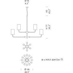 Viadurini Lighting Moderne Kronleuchter-18 Lichter Handgefertigter Kronleuchter aus venezianischem Glas Made in Italy - Graham