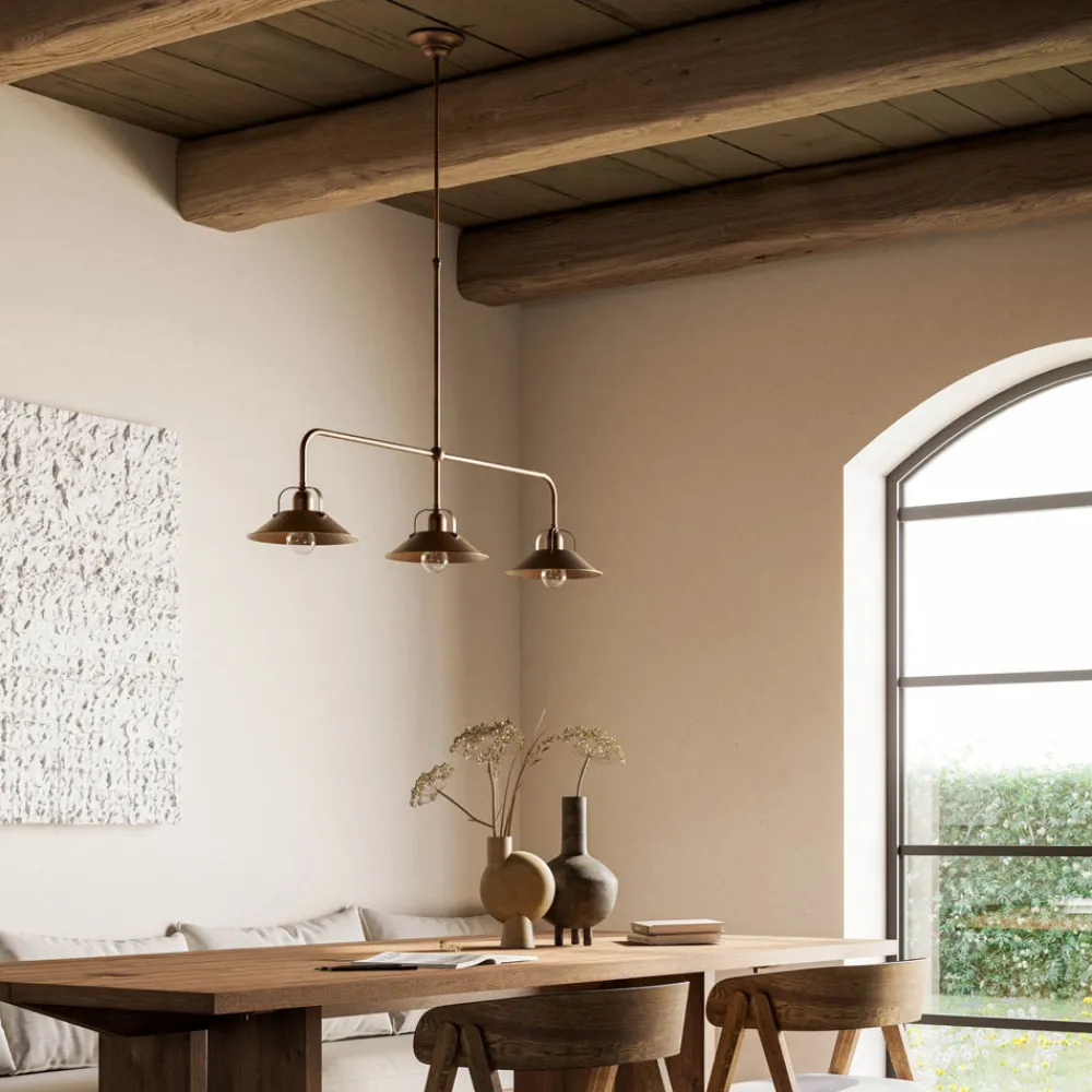 Il Fanale Vintage Kronleuchter-3 Lichter Messing Kronleuchter Vintage Style Made in Italy - Cascina von