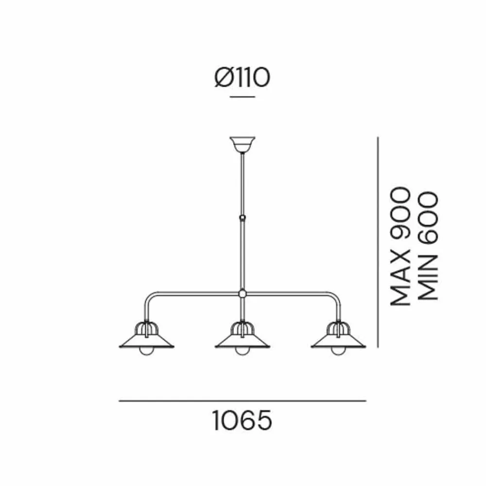 Il Fanale Vintage Kronleuchter-3 Lichter Messing Kronleuchter Vintage Style Made in Italy - Cascina von