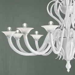 Viadurini Lighting Klassische Kronleuchter-12 Lichter Venedig Glas Kronleuchter Handgefertigt in Italien - Agustina