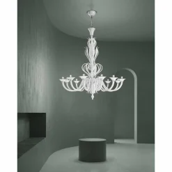 Viadurini Lighting Klassische Kronleuchter-12 Lichter Venedig Glas Kronleuchter Handgefertigt in Italien - Agustina