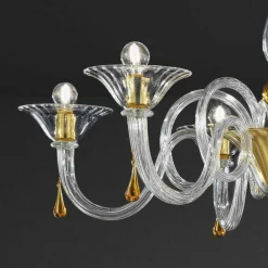 Viadurini Lighting Klassische Kronleuchter-6 Lichter Venezianischer Glas Kronleuchter Handgefertigt, Made in Italy - Margherita