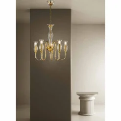 Viadurini Lighting Klassische Kronleuchter-5 Lichter Venezianischer Glas Kronleuchter Handgefertigt in Italien - Vittoria