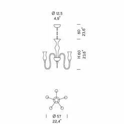 Viadurini Lighting Klassische Kronleuchter-5 Lichter Venezianischer Glas Kronleuchter Handgefertigt in Italien - Vittoria